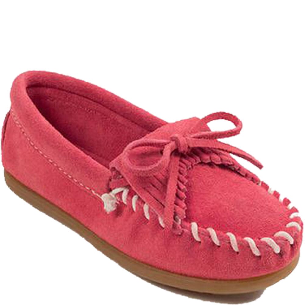 Image for Minnetonka Kid's Kilty Hardsole Moccasins - Hot Pink from bootbay