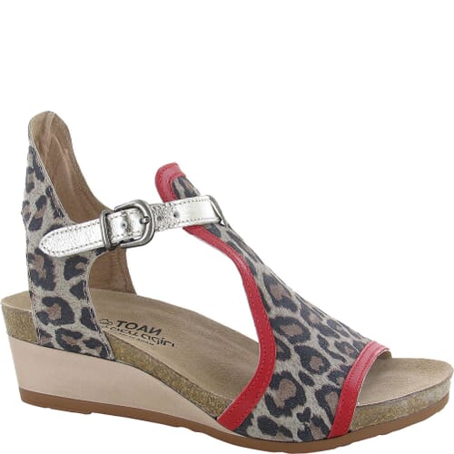 Image for Naot Women's Fiona Sandals - Cheetah/Kiss Red/Radiant Gold from elliottsboots