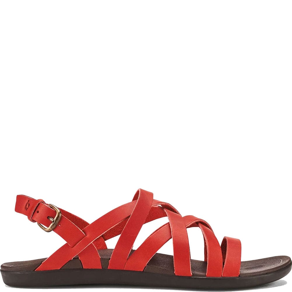 Olukai Women's Awe Awe Sandals - Burnt Red/Dark Java | elliottsboots