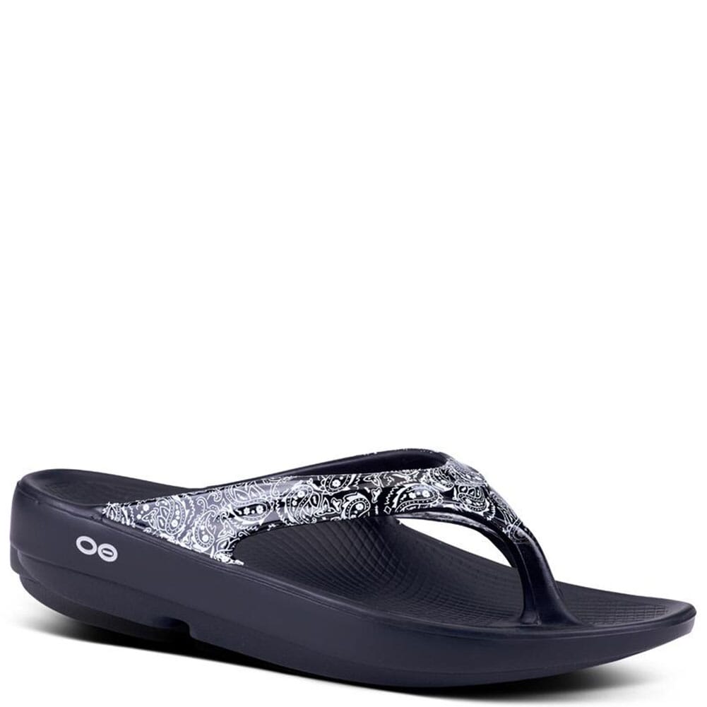 Image for OOFOS Women's OOlala Limited Sandals - Black/White from bootbay