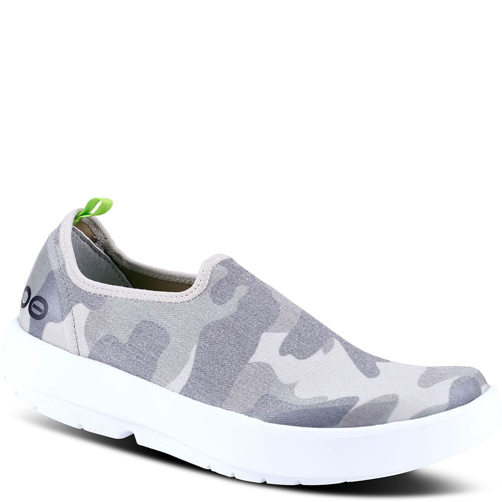 Image for OOFOS Women's Oomg Eezee Low Shoes - White/Green Camo from bootbay