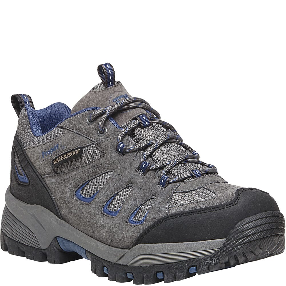 Propet Men's Ridge Walker Low Hiking Shoes - Grey/Blue | elliottsboots