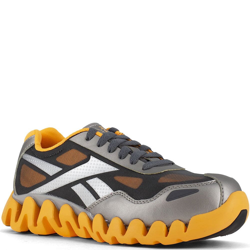 Image for Reebok Women's Zig Pulse Safety Shoes - Silver/Orange from bootbay