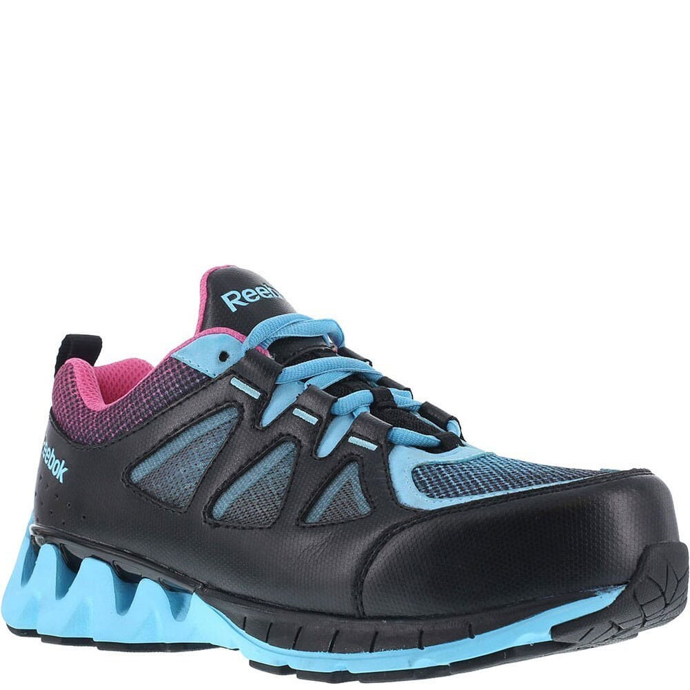 Image for Reebok Women's ZigTech Safety Shoes - Blue/Pink from bootbay