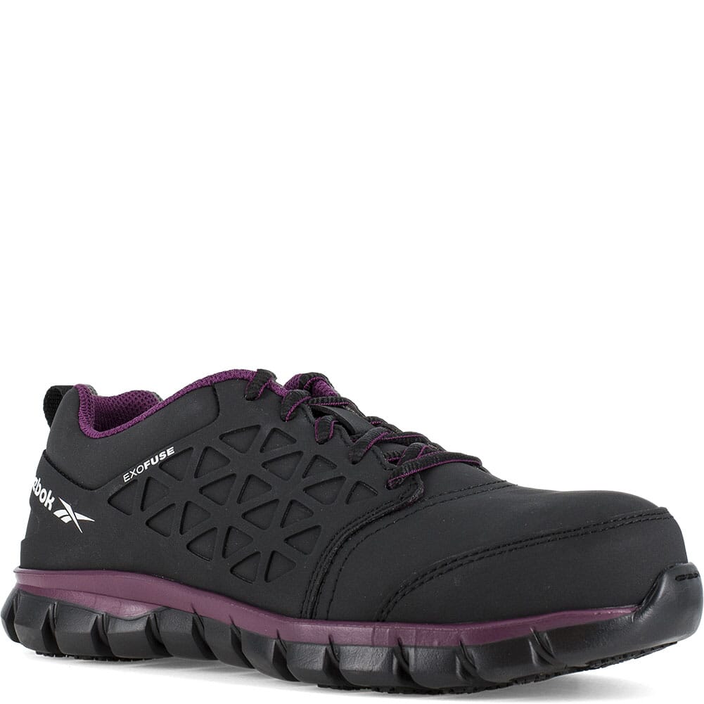 Image for Reebok Women's Sublite Cushion Safety Shoes - Black/Plum from bootbay