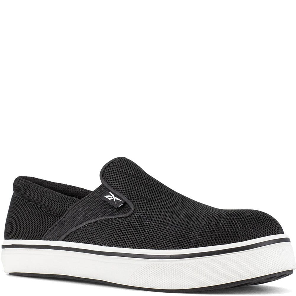 Reebok Women's Comfortie Work Slip-On Safety Shoes - Black/White ...