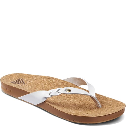 Image for Reef Women's Cushion Court Twist Sandals - White from elliottsboots