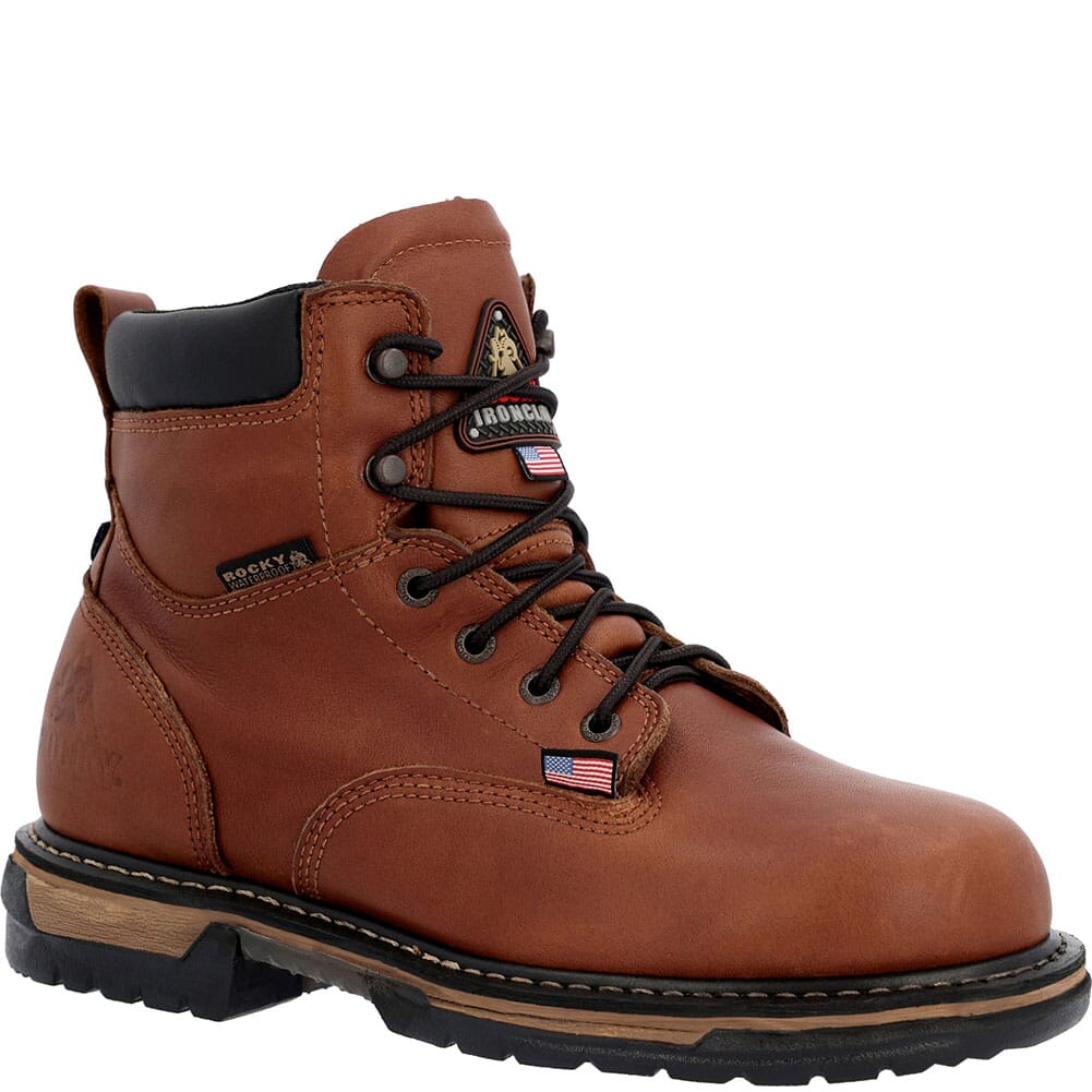 Image for Rocky Men's Ironclad USA Made WP Work Boots - Brown from elliottsboots