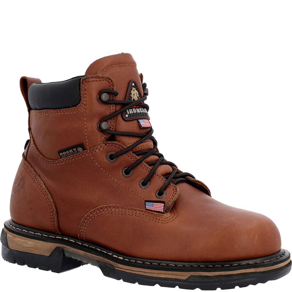 Rocky Men's Ironclad USA Made WP Work Boots - Brown | elliottsboots