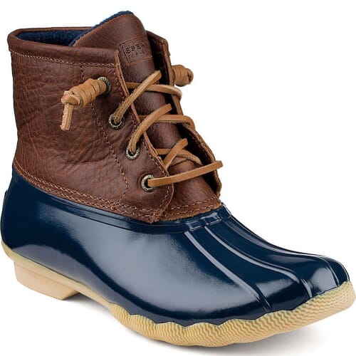 Image for Sperry Women's Saltwater Duck Boots - Tan/Navy from elliottsboots