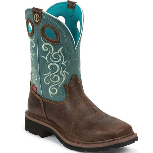 Image for Tony Lama Women's 3R WP Safety Boots - Teal from elliottsboots