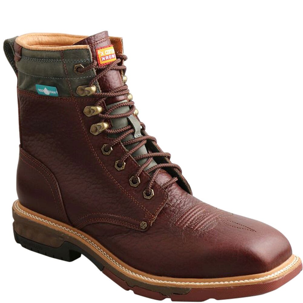 db　ラッティーツイスター Twisted X Men's Cellstretch Lacer Safety Boots - Brown/Slate
