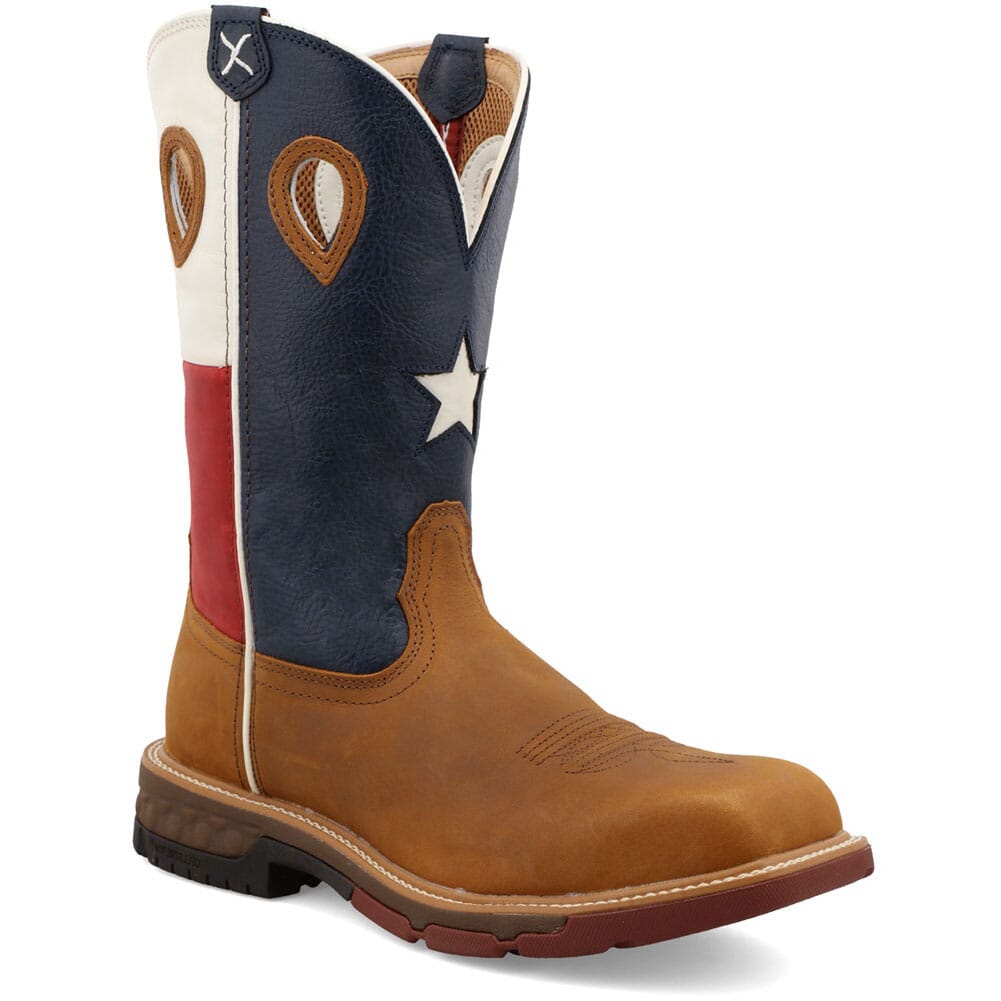 Twisted X Men’s Nano Toe Western Safety Boots - Texas Flag | elliottsboots