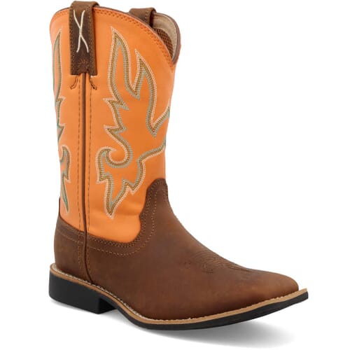 Image for Twisted X Kid's Top Hand Western Boots - Tan/Orange from elliottsboots