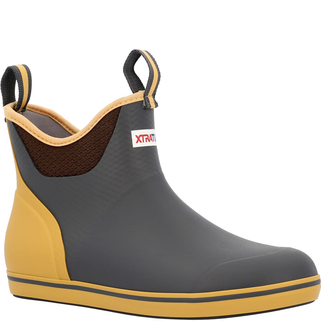 XTRATUF Men's 6 in Ankle Deck Boots - Black/Yellow | elliottsboots
