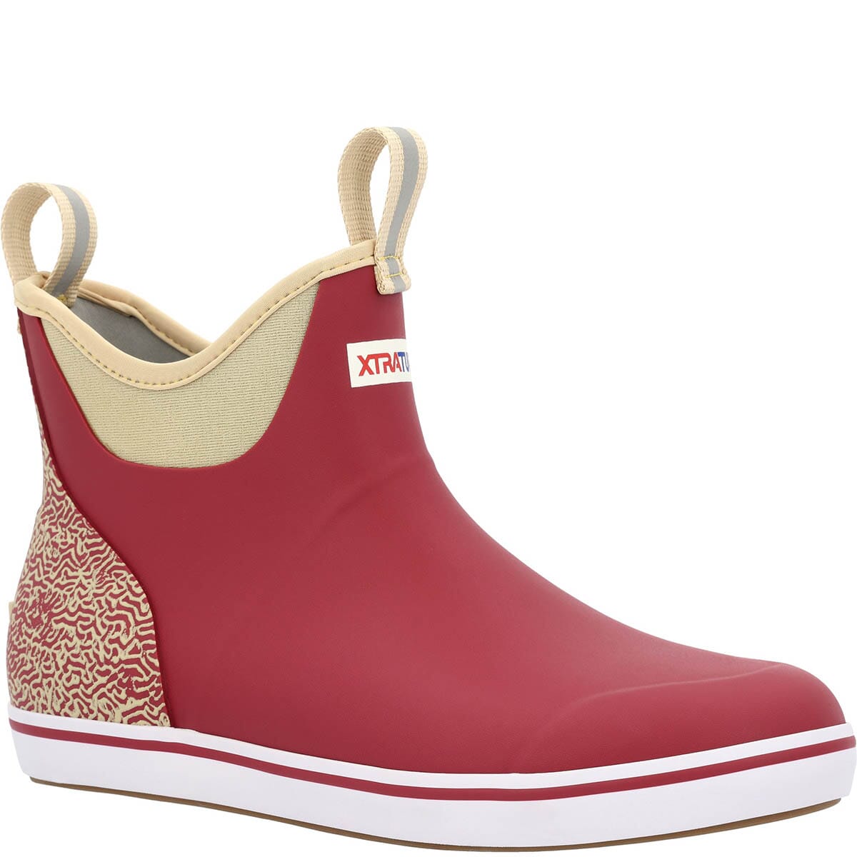 XTRATUF Men's Tailgate Ankle Deck Boots - Red/Gold | elliottsboots